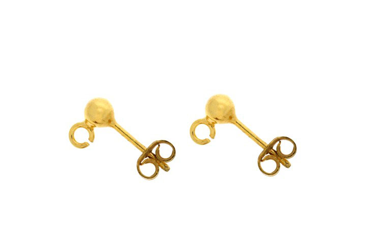 [0505804000DO] Base pendiente plata baño bola 4mm  (Oro)