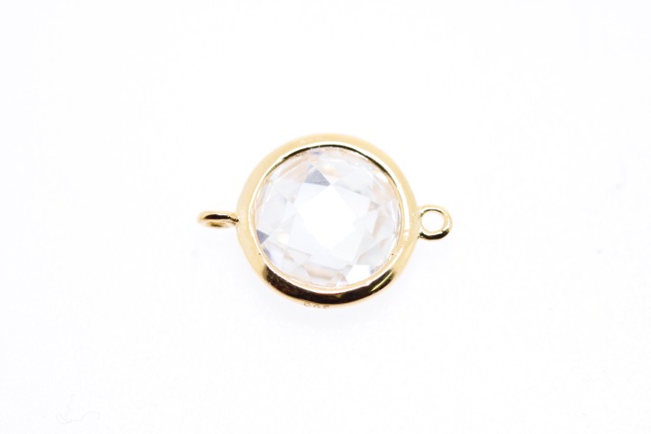 [05496100CZBL] Entrepieza plata zirconita 10mm  (Blanca)