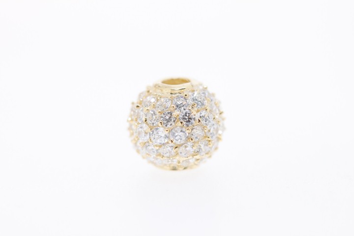 Bola plata baño cz c/2 agujeros de 8.00/10.00mm (pack de 2)