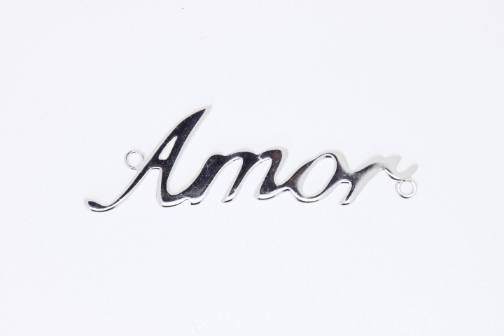 Entrepieza  plata lisa amor para montaje 