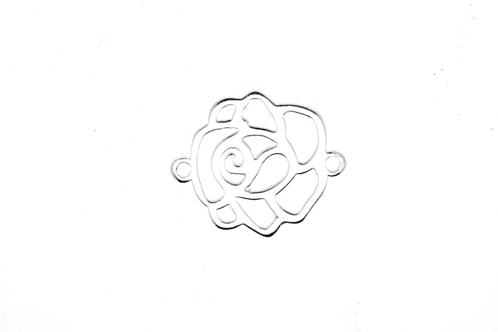 Silver 925 finding rose with gold plated