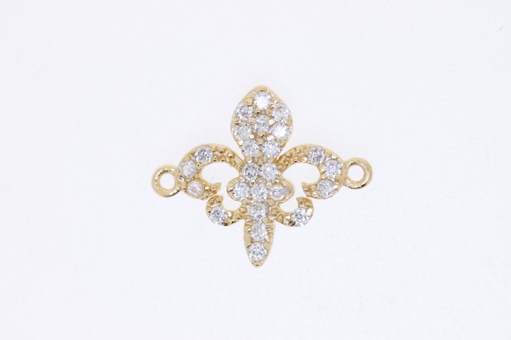 Entrepieza plata flor de lis cz 