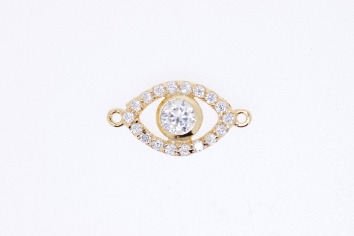 Finding eye cz silver 925 with rose gold plated