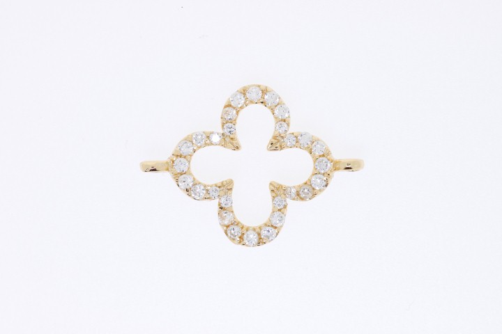 Entrepieza plata flor cz 