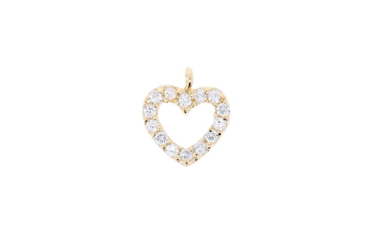 Charm plata corazon cz