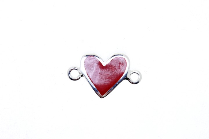 Entrepieza plata esmaltada corazon