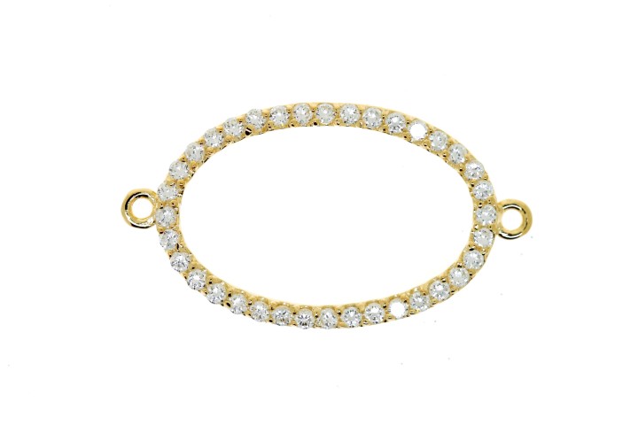 Silver 925 finding oval cz