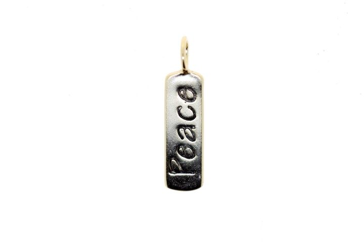 Charm plata 925 con letra peace 