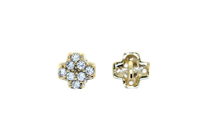 [067510002ZBL] Silver 925 finding cross cz (Gold plated)