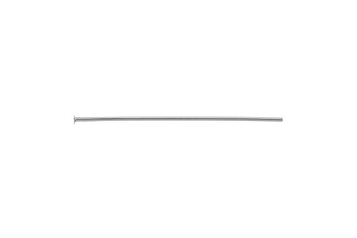 Alfiler plata 925 hilo 0.60mm con cabeza plana 1.4mm (pack de 50)