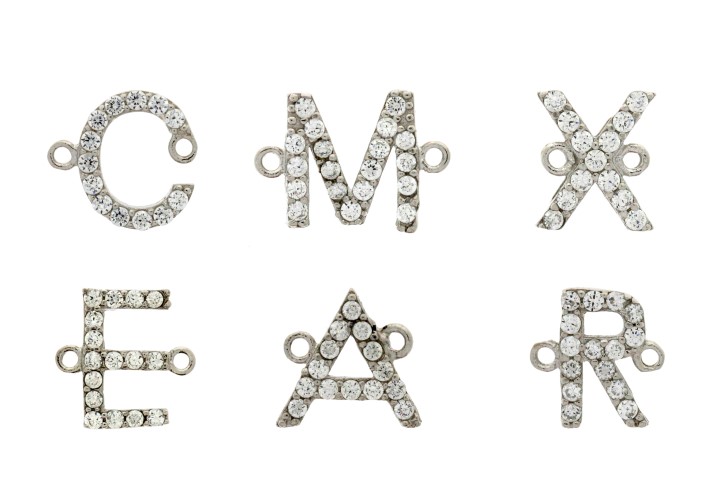 Silver 925 cz letter finding