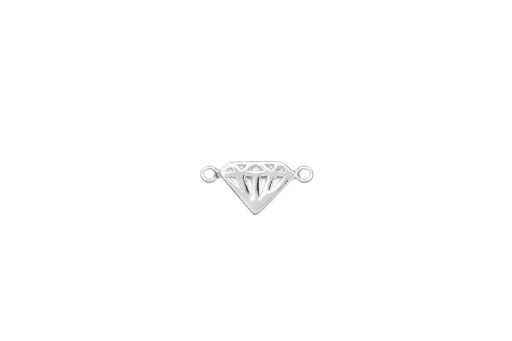 Entrepieza plata 925 diamante 