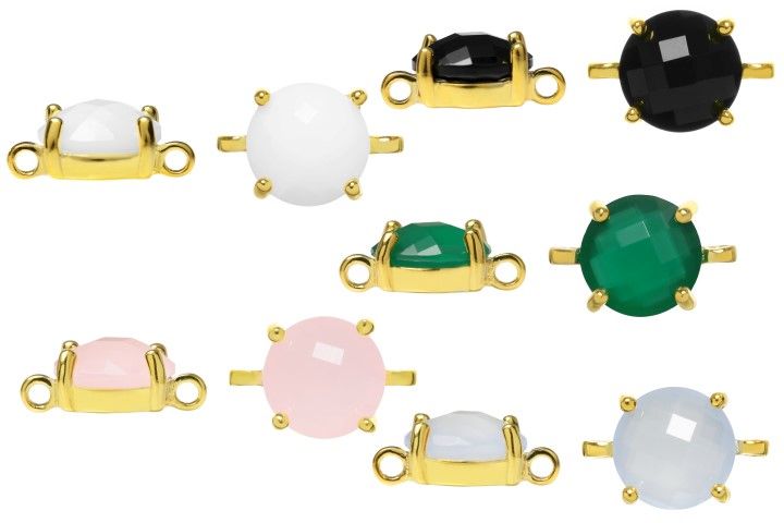 Silver 925  semi precious stone cz finding