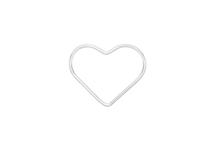 [095320SS00PL] Silver 925 heart jump rings (pack of 20) (Sterling silver)