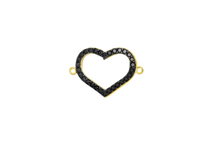 Silver 925 heart cz finding