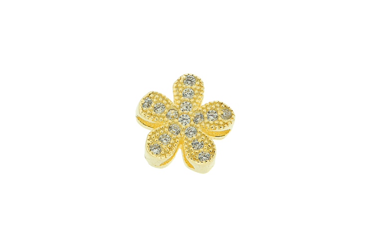 Entrepieza plata 925 zirconita flor 