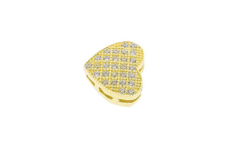 Entrepieza plata 925 zirconita corazon 