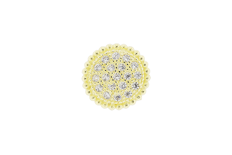 [099120002ZBL] Entrepieza plata 925 zirconita circulo  (Blanca, Oro)