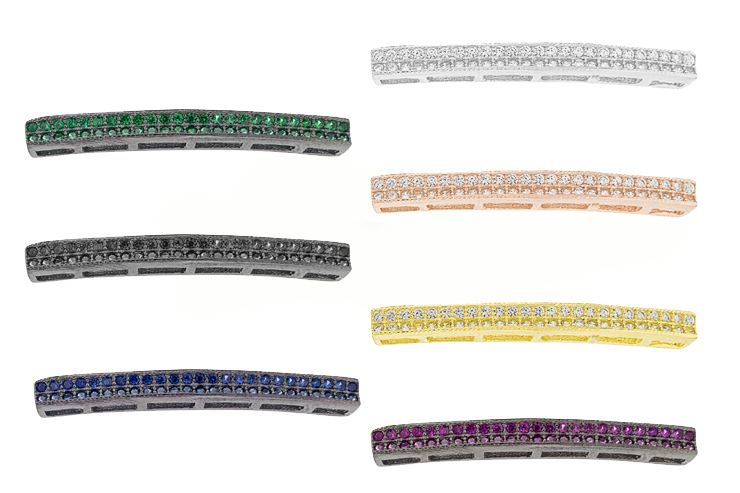 Entrepieza plata 925 zirconita barra 