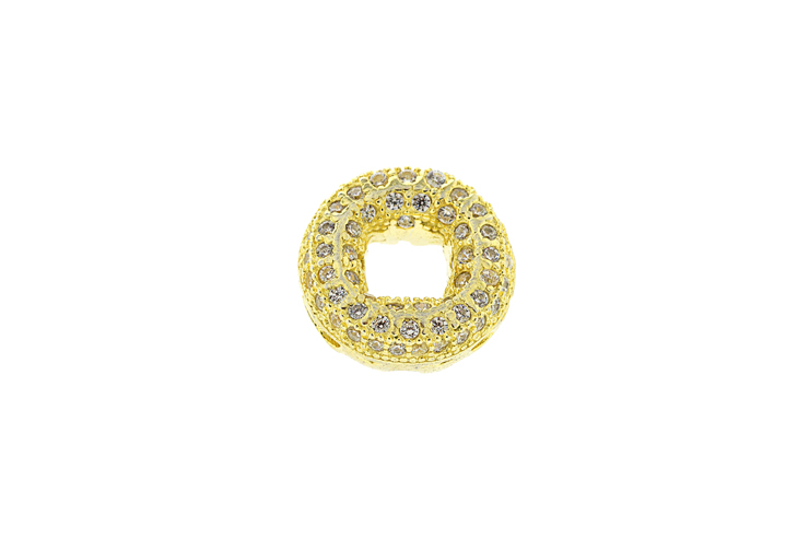 [099140002ZBL] Entrepieza plata 925 zirconita donut  (Blanca, Oro)