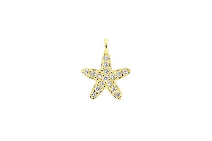 Charm starfish cz silver 925
