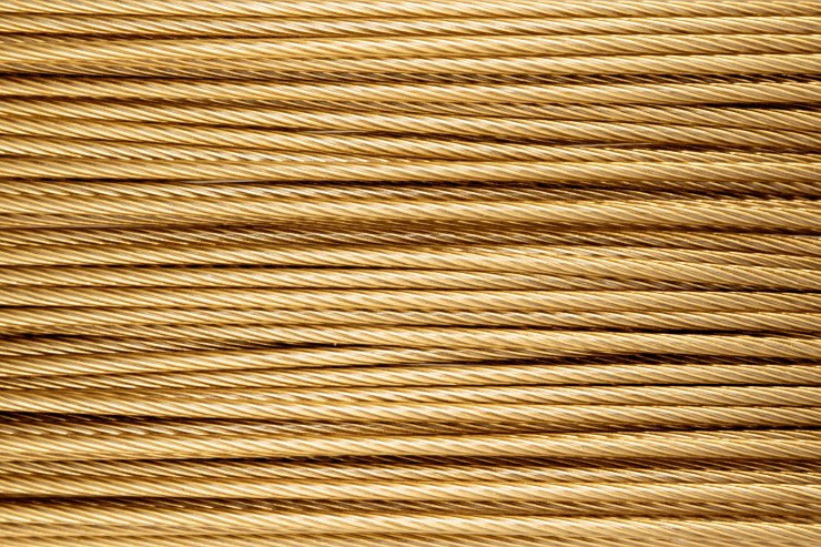 Hilo acero inoxidable bañado oro 7 hebras