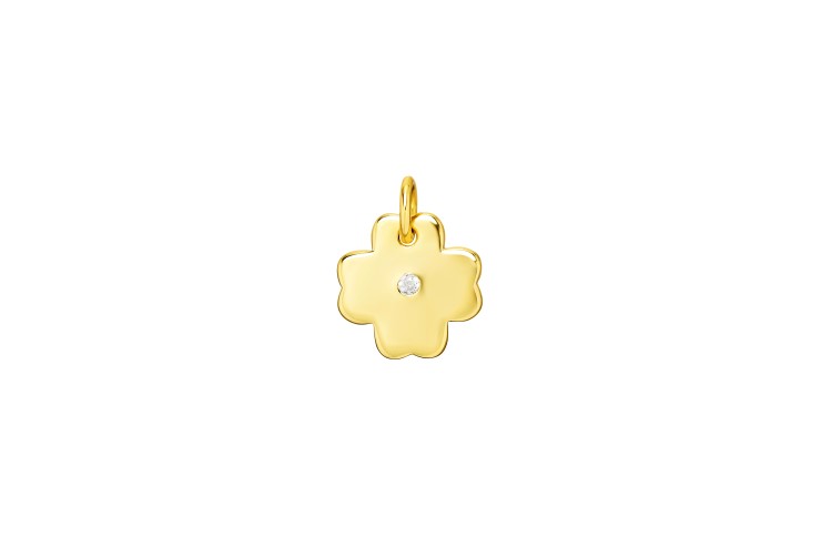 Silver 925 clover charm cz