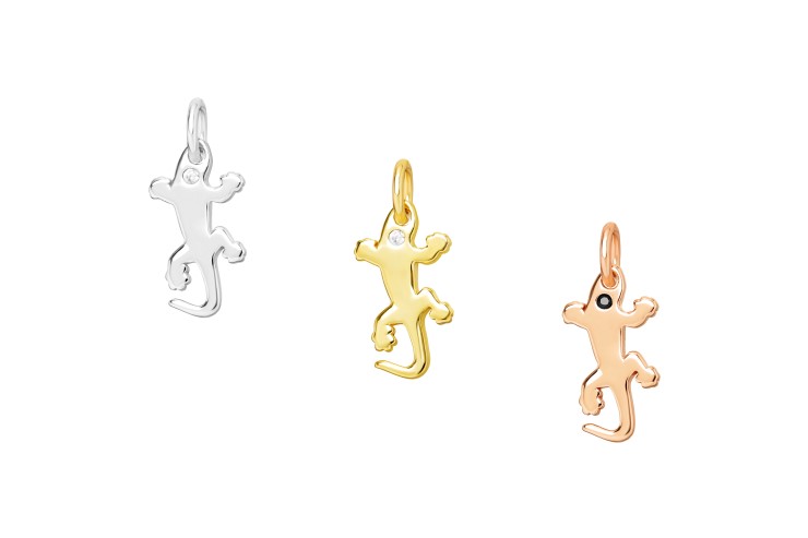 Silver 925 cz lizard charm