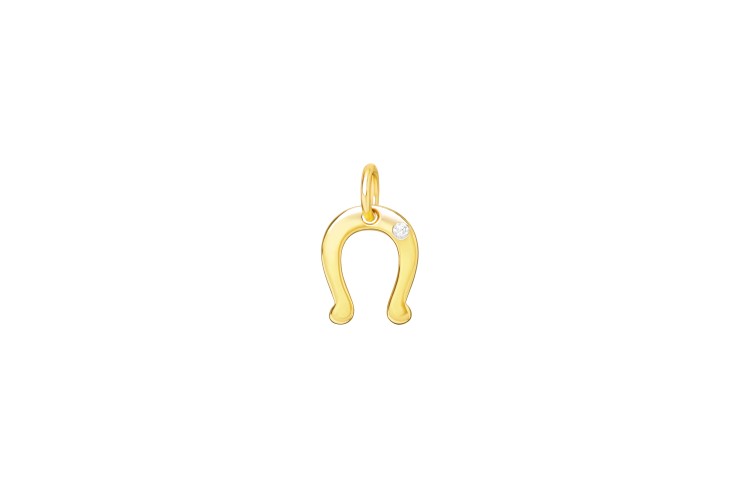 [107580002ZBL] Silver 925 cz horseshoe charm (White, Gold plated)