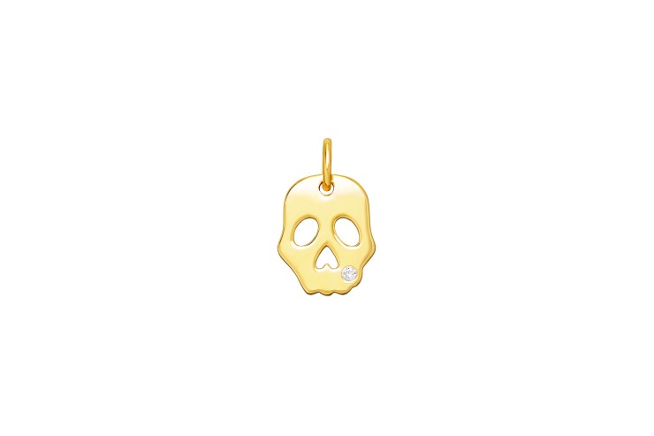 [107620002ZBL] Charm plata 925 zirconita calavera  (Blanca, Oro)