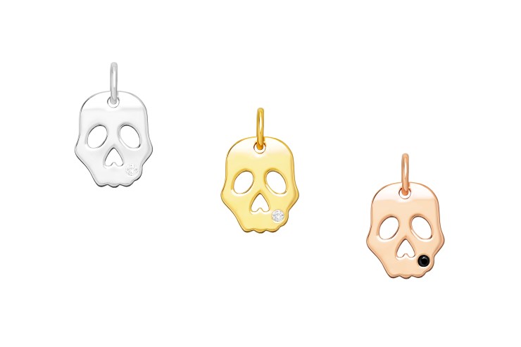 Silver 925 cz skull charm