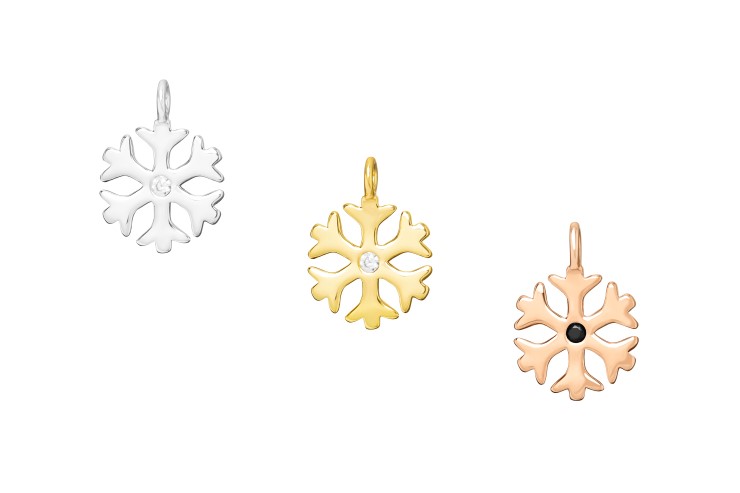 Charm plata 925 zirconita copo de nieve