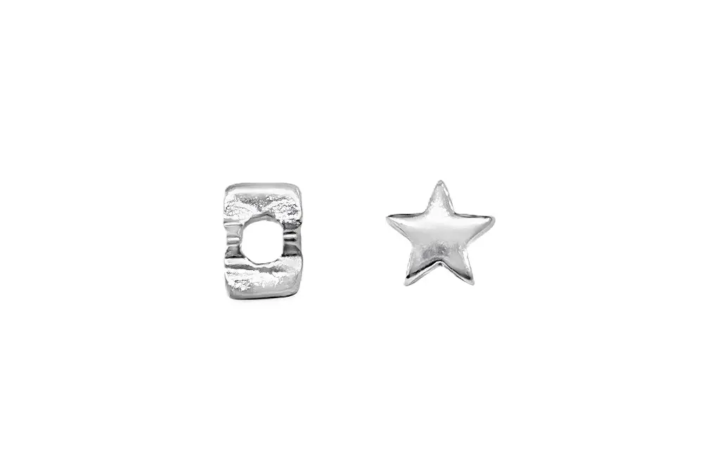 [1141000000PL] Sterling Silver 5mm Star Connector  (Sterling silver)