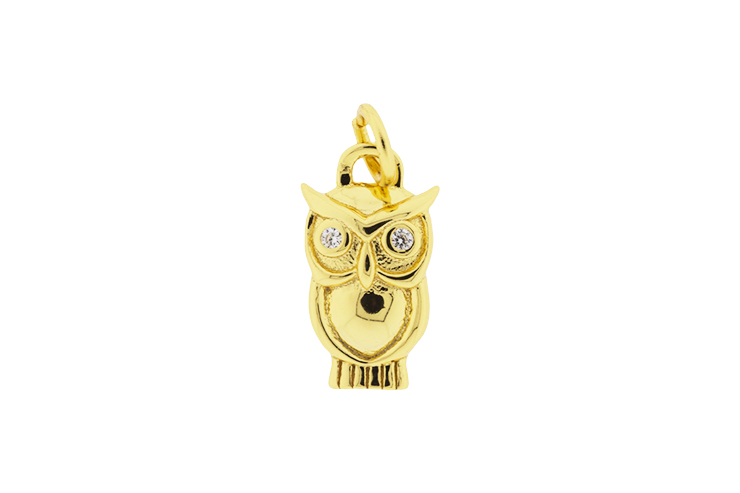 Silver 925 cz owl charm