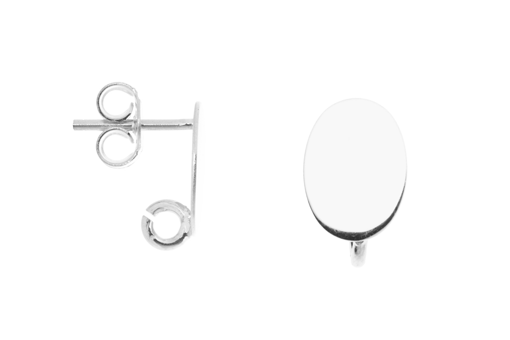 Base pendiente plata 925 oval a.abierta presión