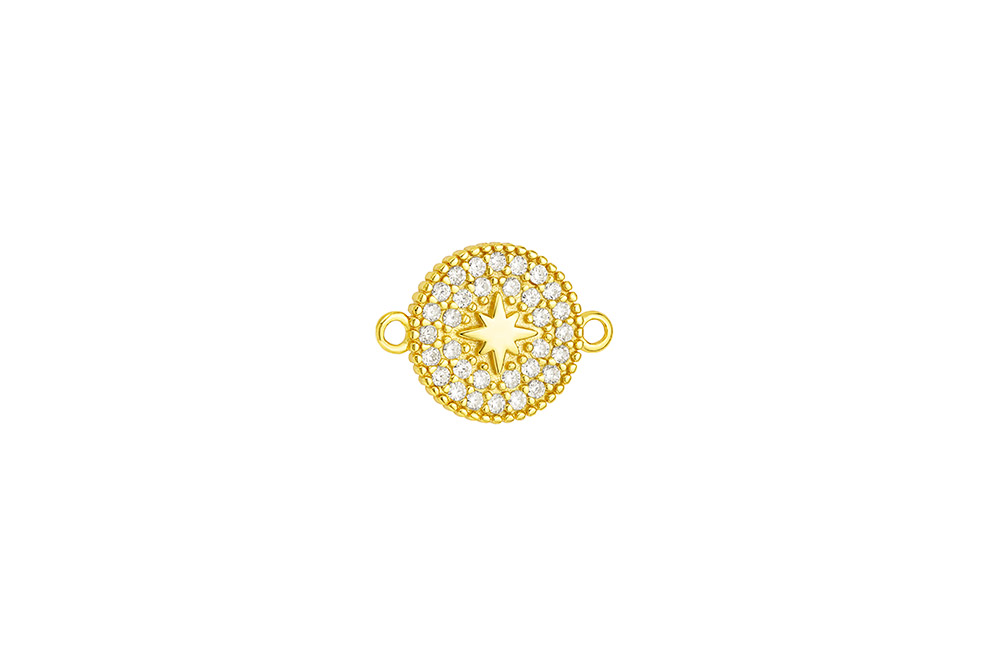 [132290002ZBL] Silver 925 finding cz (White, Gold plated)
