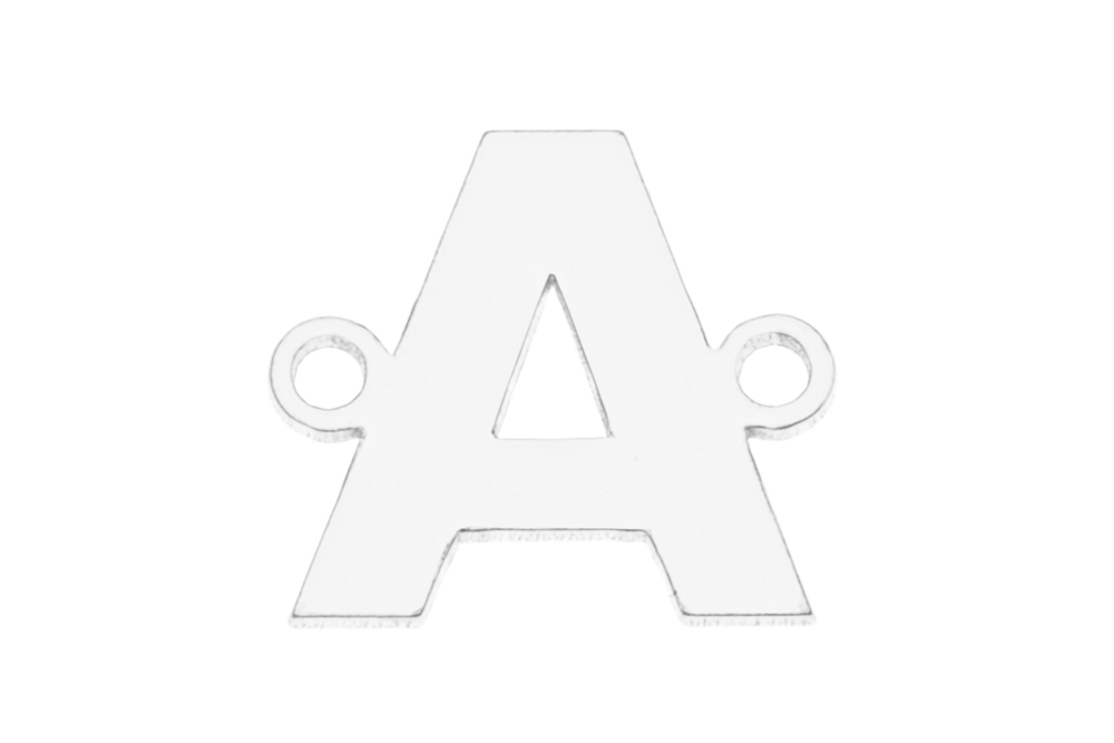 [13398L0A00PL] Entrepieza plata 925 placa letra calada  (Letra A, Plata)