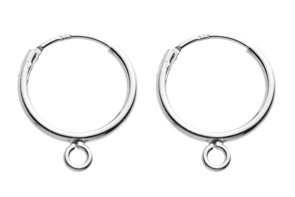 [1353512000PL] Base aro pendiente  plata 925 c/anilla soldada (Plata)