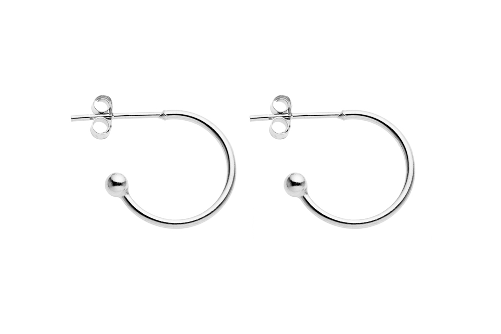 Base aro pendiente plata 925 presión con bola 3mm