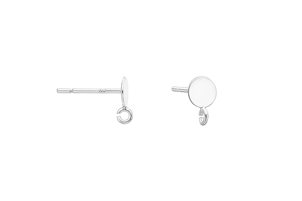 [1353905000PL] Base para pendiente c/ anilla abierta int.1.3mm (Plata)