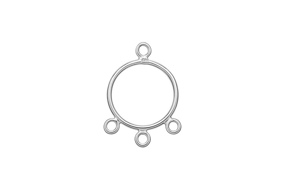 [1354012000PL] Base para pendiente c/3anillas soldadas (Plata)