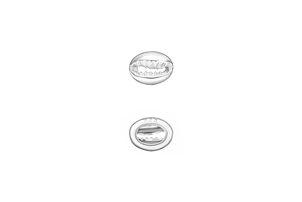 [1376506000PL] Entrepieza plata 925 concha pequeña sin anilla  (Plata)