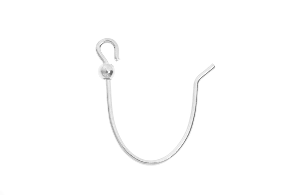 Gancho plata 925 con bola 2.5mm
