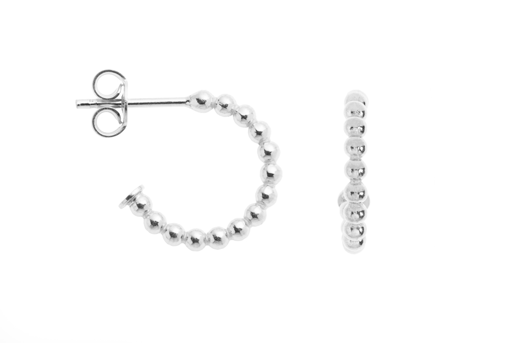 Base aro plata 925 bolitas c/tapón cierre presión