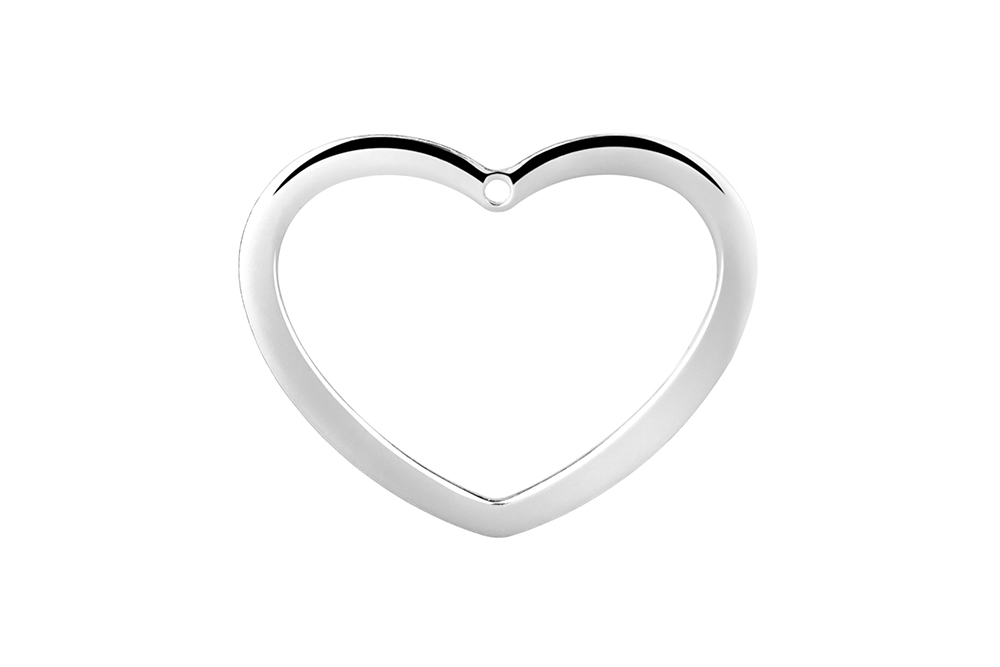 [15366FPL] Sterling silver heart pendant finding (Sterling silver)
