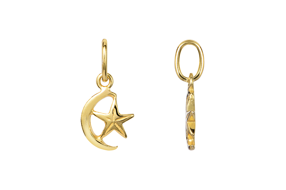 Sterling silver moon star charm
