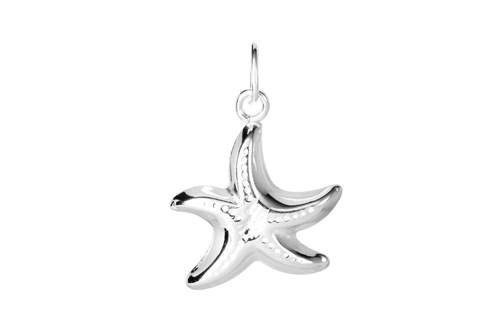 [15384FPL] Sterling silver starfish charm (Sterling silver)