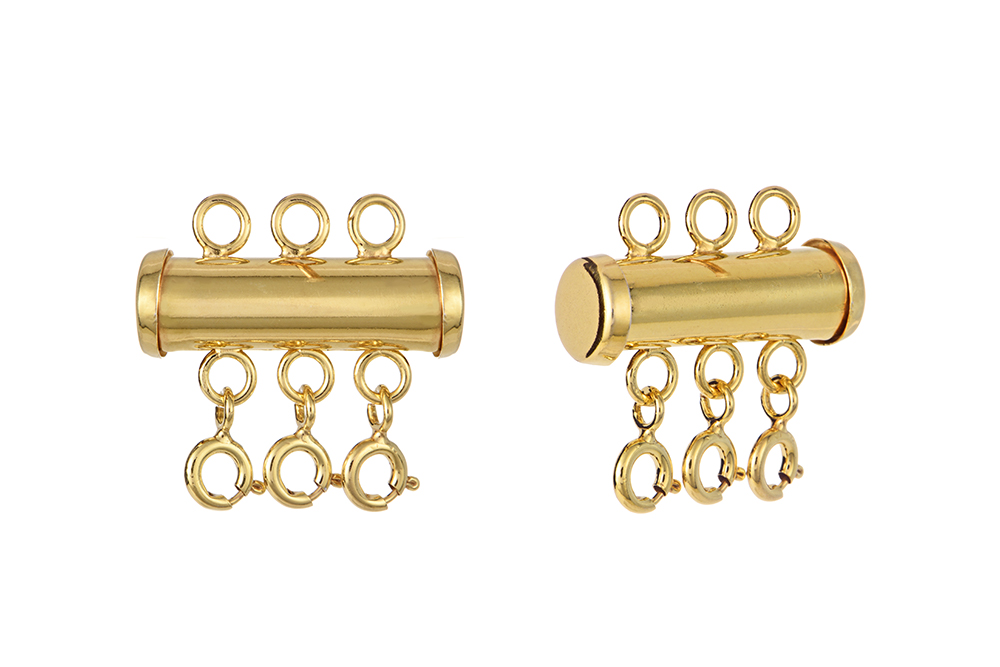 Cierre tubo plata 925 para 3 cadenas