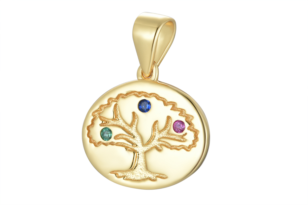 Sterling silver tree of life zirconia charm