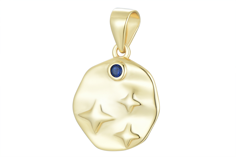 Sterling silver 3 stars & 1 zirconia 2mm charm